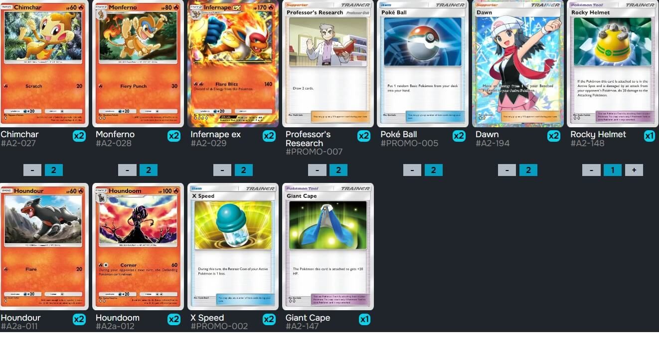  Infernape se vale por sí mismo en un mazo junto a Houndoom.