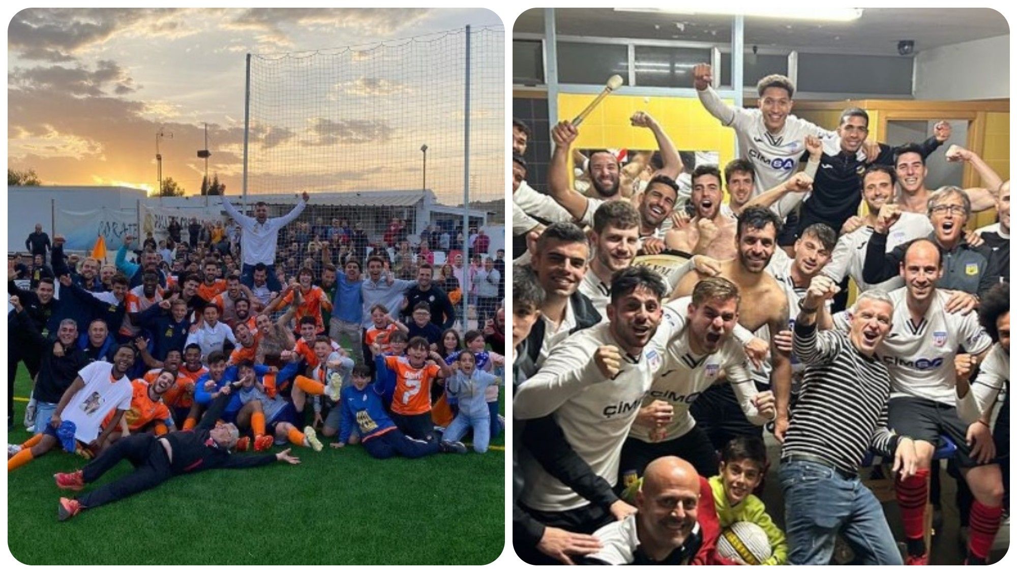 La Nostra Copa tiene finalistas: CD Soneja y CD Buñol celebran el pase.