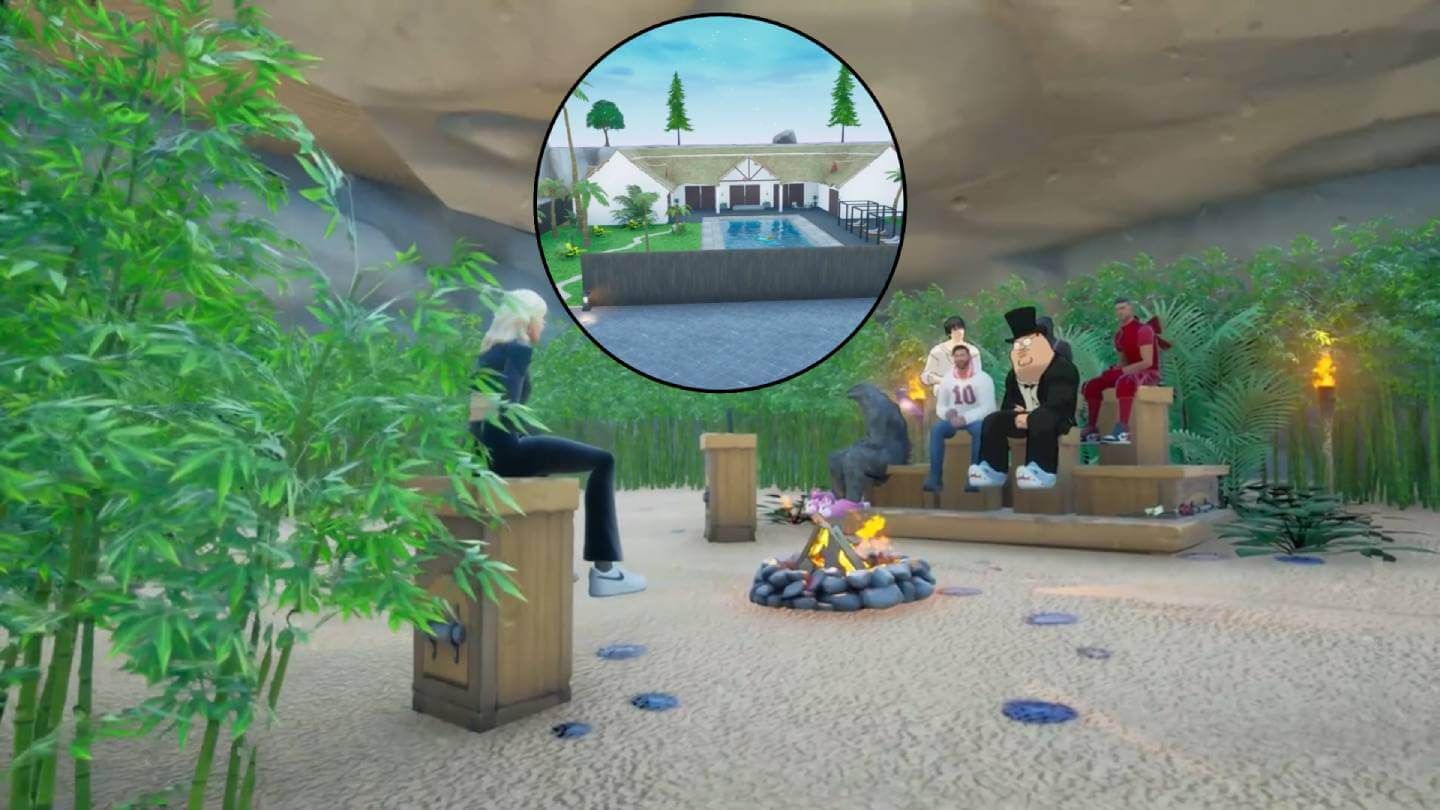 La hoguera de la Isla de las Tentaciones en Fortnite