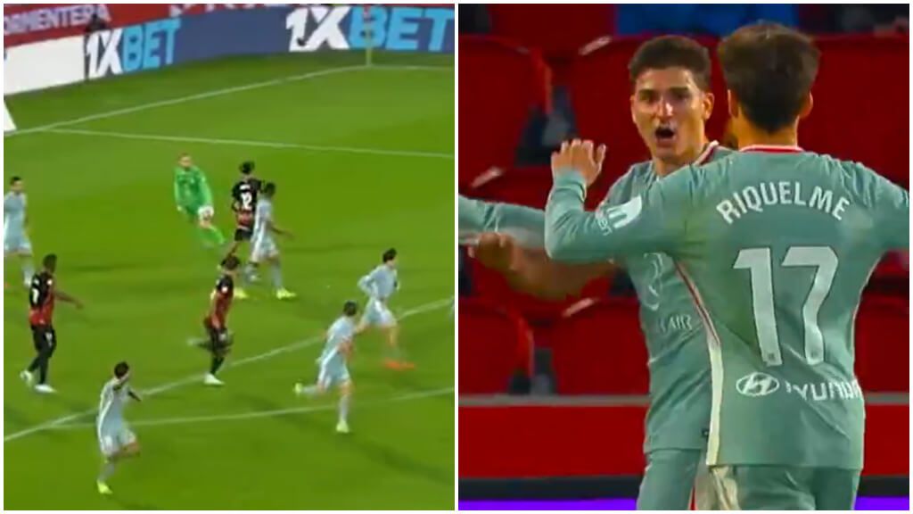  La jugada del gol de Julián Álvarez al Mallorca (Captura de 'DAZN')