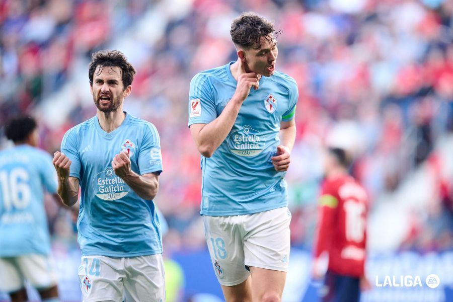 Larsen, tras su gol a Osasuna (Foto: LaLiga).