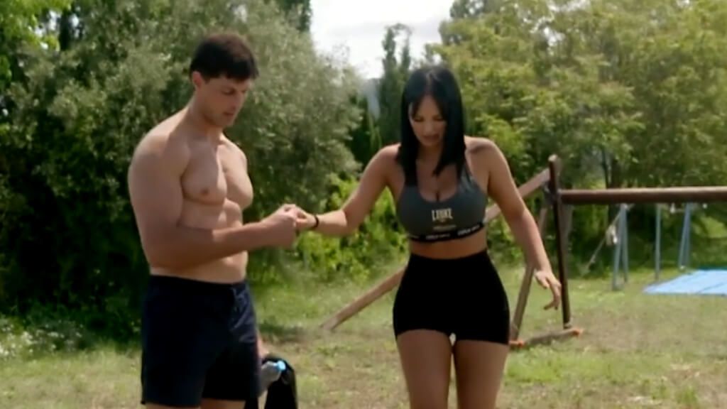 Oliver y Claudia Bavel, en Warrior Games (Telecinco)