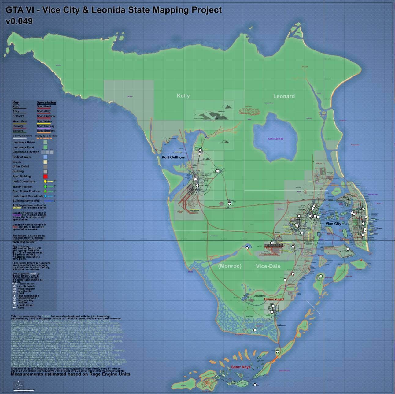  El mapa de Vice City en GTA 6 (Imagen: vimap)