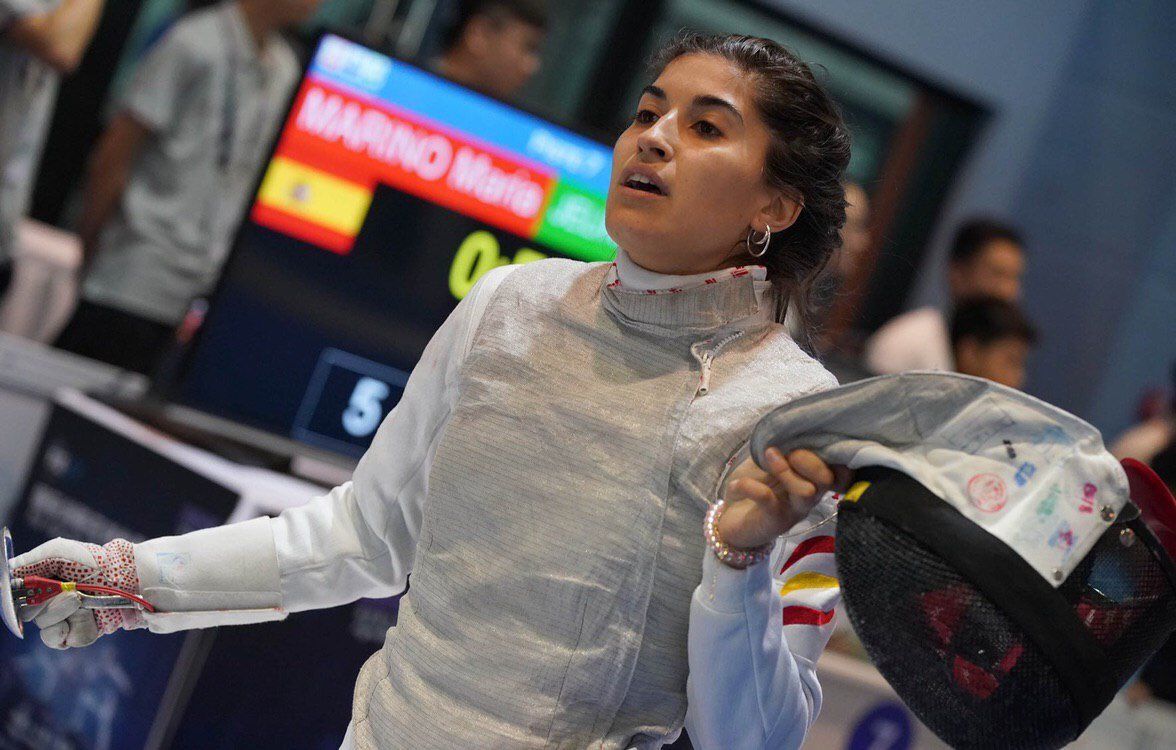 María Mariño, durante una competición internacional.