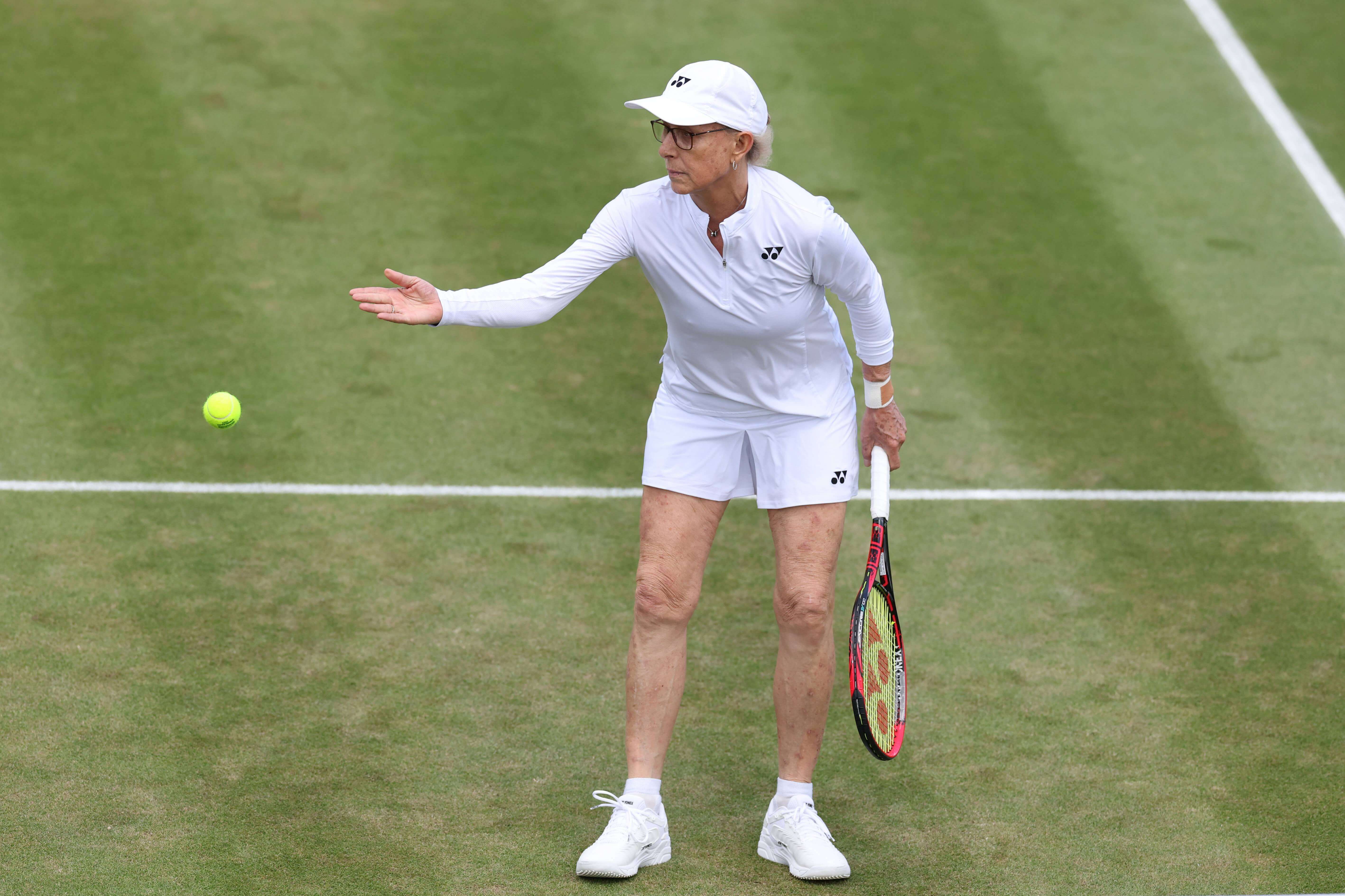 Martina Navratilova en un partido de exhibición.