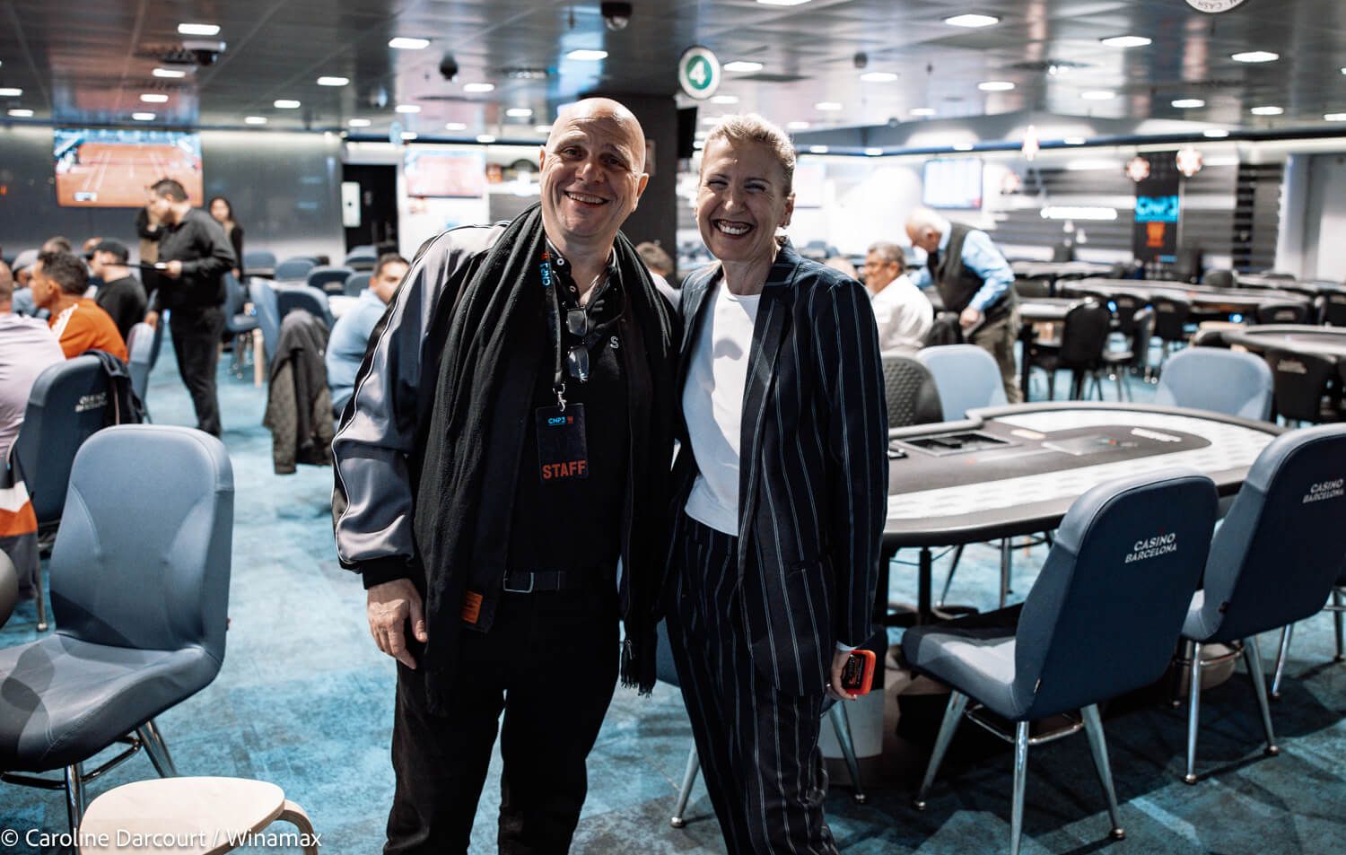  Mathieu Duran y Cristina, una de las responsables del Casino de Barcelona