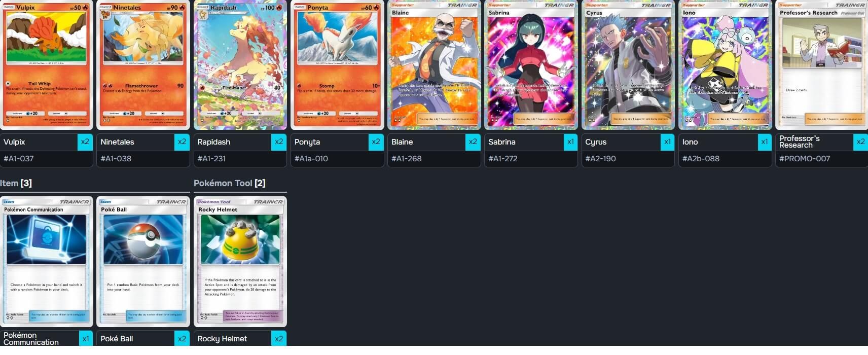 El mazo de Rapidash y Ninetales vuelve al meta para competir contra el tipo planta.