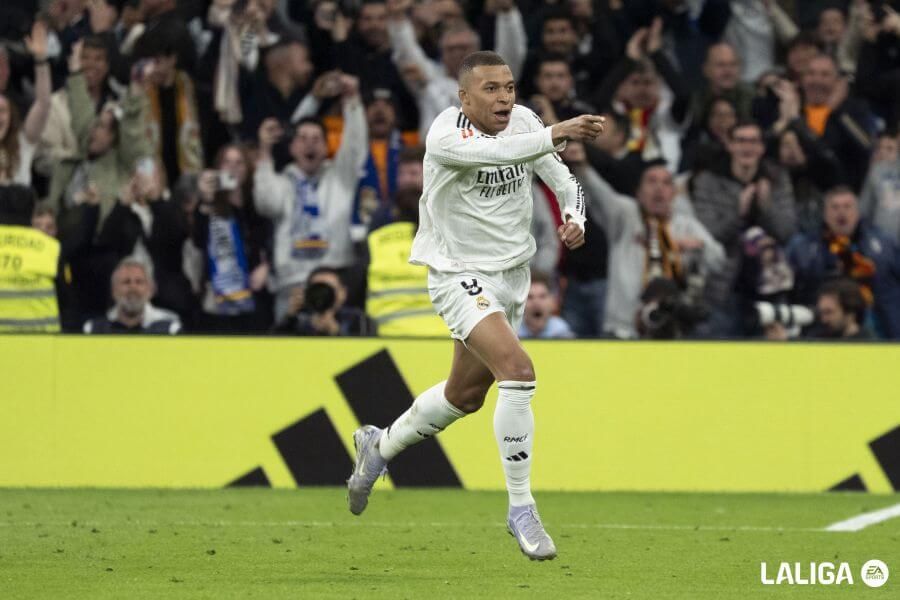 Mbappé celebra su gol al Leganés.