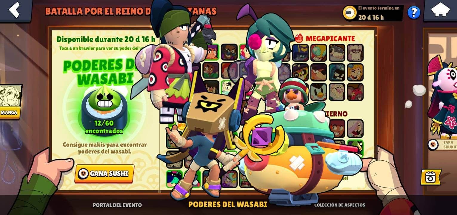 Kenji, Angelo, Hank o Finx, algunos de los mejores poderes del wasabi en Brawl Stars