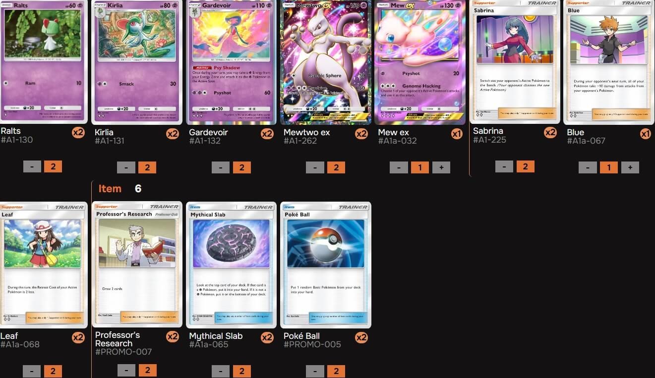 El mazo más seguro con Mewtwo, Mew y la Losa Singular.