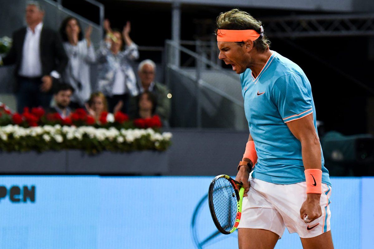  Rafa Nadal celebra un punto en el Masters de Madrid.