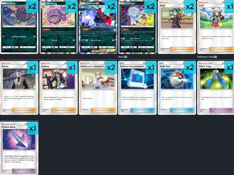  El poder del veneno es aún más relevante con Nihilego y Darkrai.