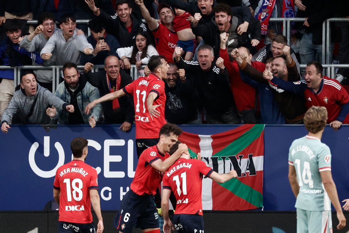  Ante Budimir celebra su gol en el Osasuna-Espanyol.