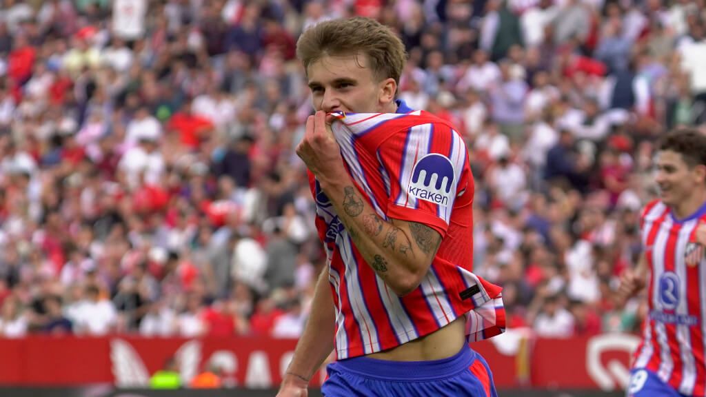  Pablo Barrios celebrando el gol ante el Sevilla (Fuente: Cordon Press)