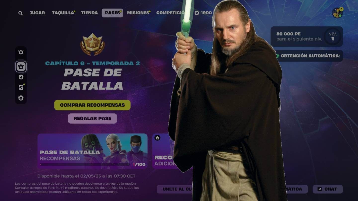  Qui-Gon Jinn, posible protagonista del próximo pase de batalla en Fortnite