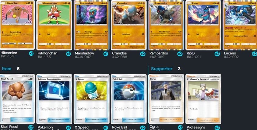  El mejor mazo de Rampardos en competiciones de Pokémon Pocket.