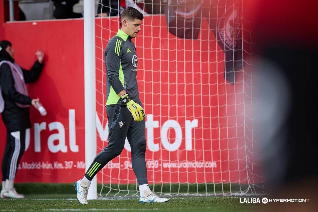 Raúl Fernández, en la previa del Mirandés-Racing.