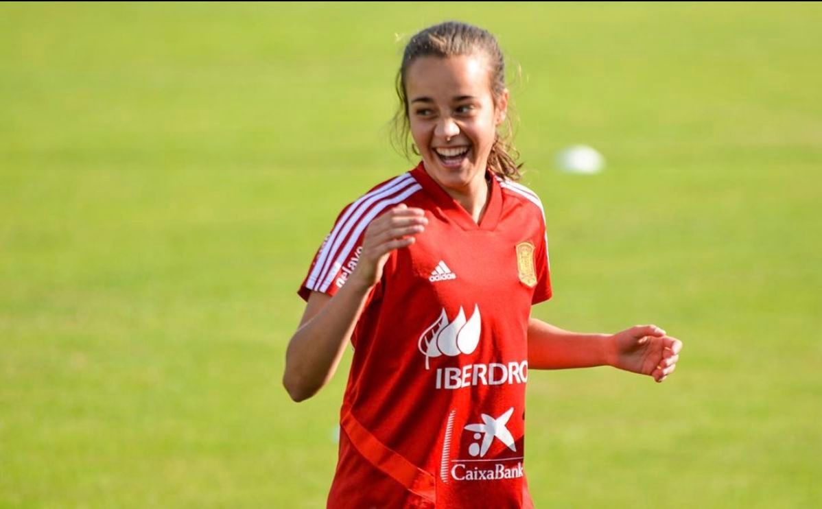  Rosita, en una concentración con la selección española.