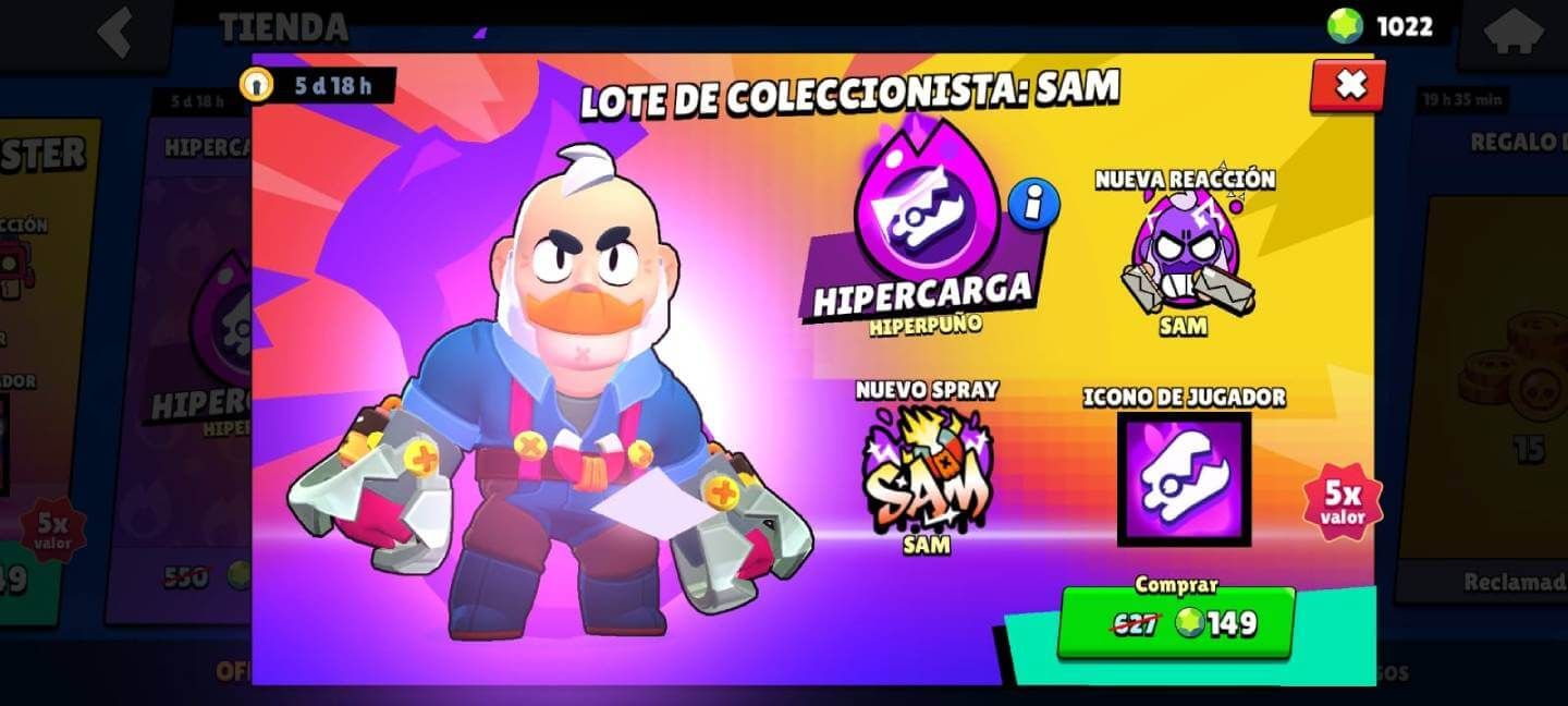  La Hipercarga de Sam en Brawl Stars