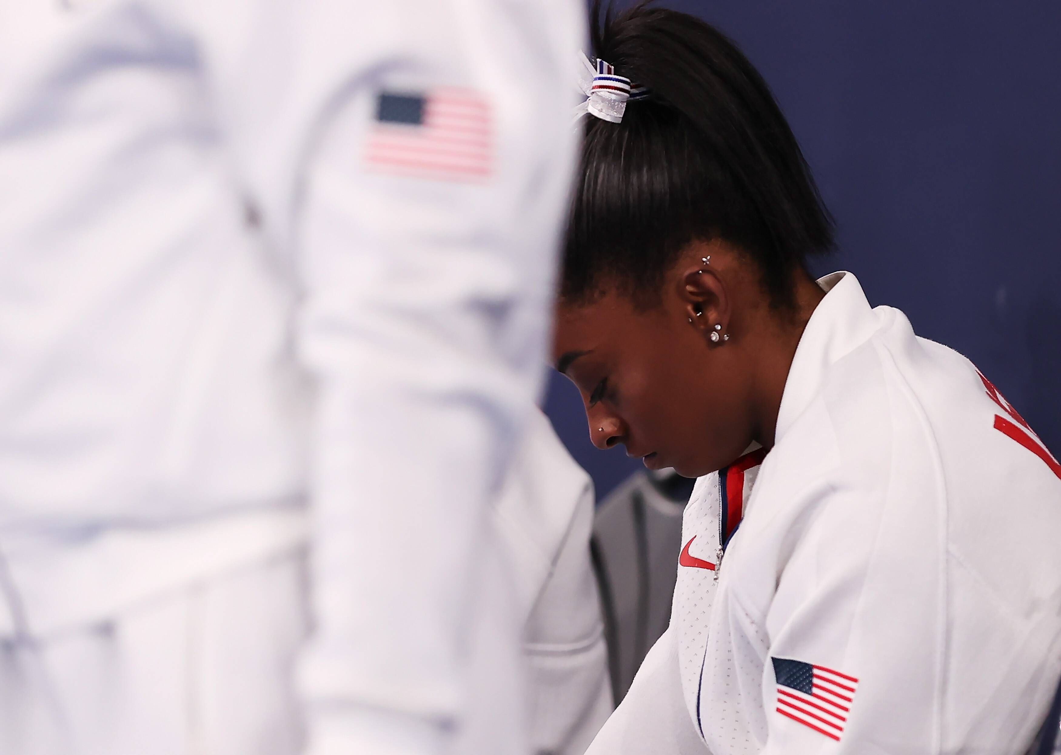 Simon Biles, tras su actuación en Tokio.