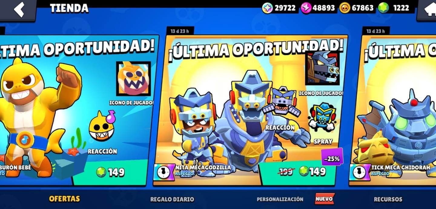  La última oportunidad de conseguir las skins de Godzilla y Baby Shark en Brawl Stars