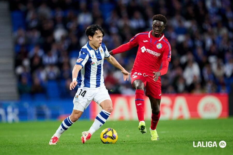 Take Kubo, en un lance del Real Sociedad-Getafe.