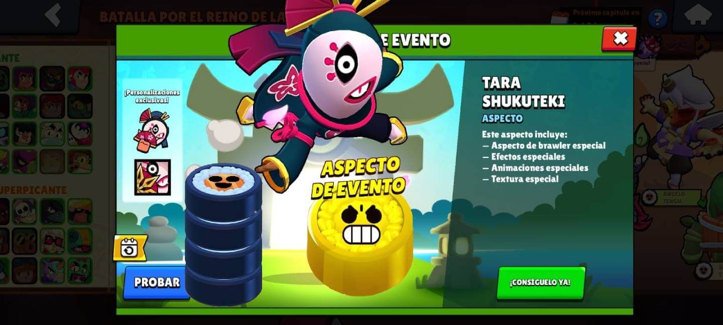 La skin gratis de Tara Shukuteki en el evento sushi de Brawl Stars
