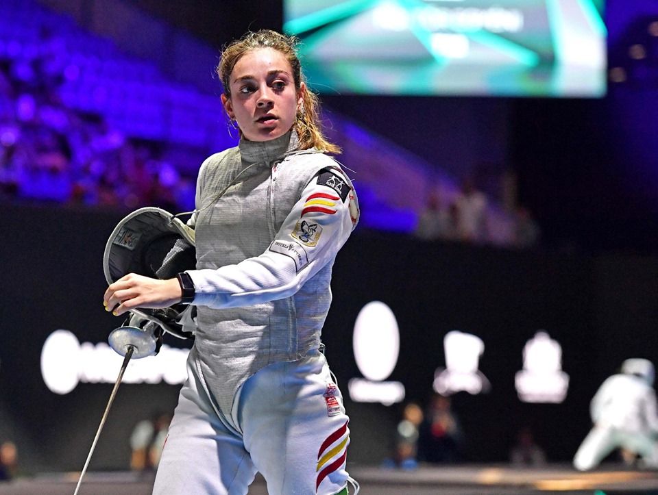Teresa Díaz, durante un Campeonato del Mundo.
