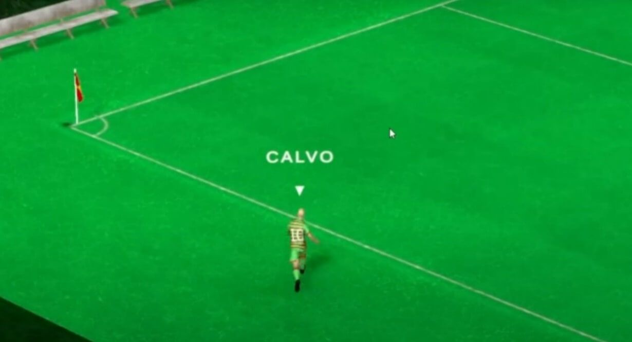 Captura de pantalla del making off de PC Fútbol 8.