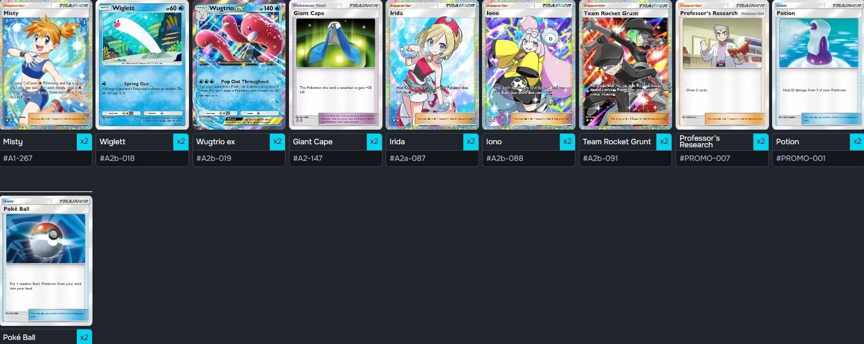  El deck agresivo sólo necesita a Wugtrio ex con cartas de partidario.