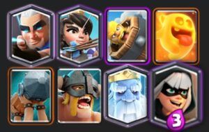 Un mazo de Clash Royale con arquero y princesa