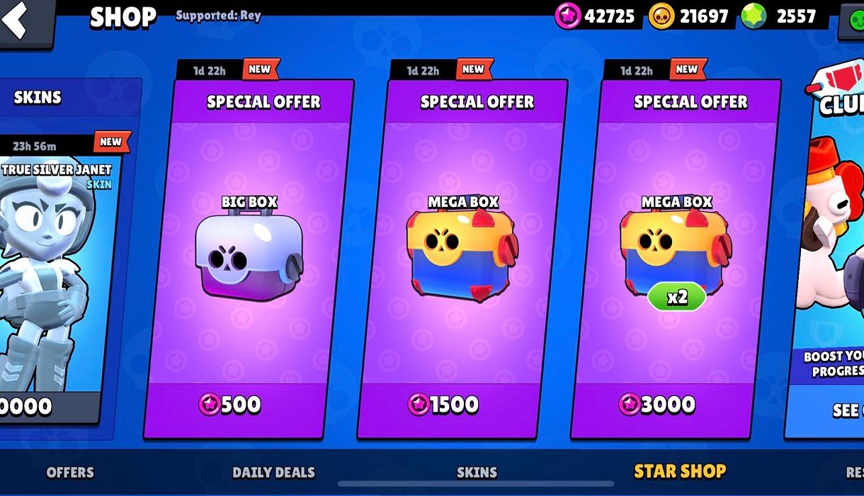 Las cajas de puntos estelares en Brawl Stars