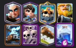 Un mazo de Clash Royale con arquero y princesa