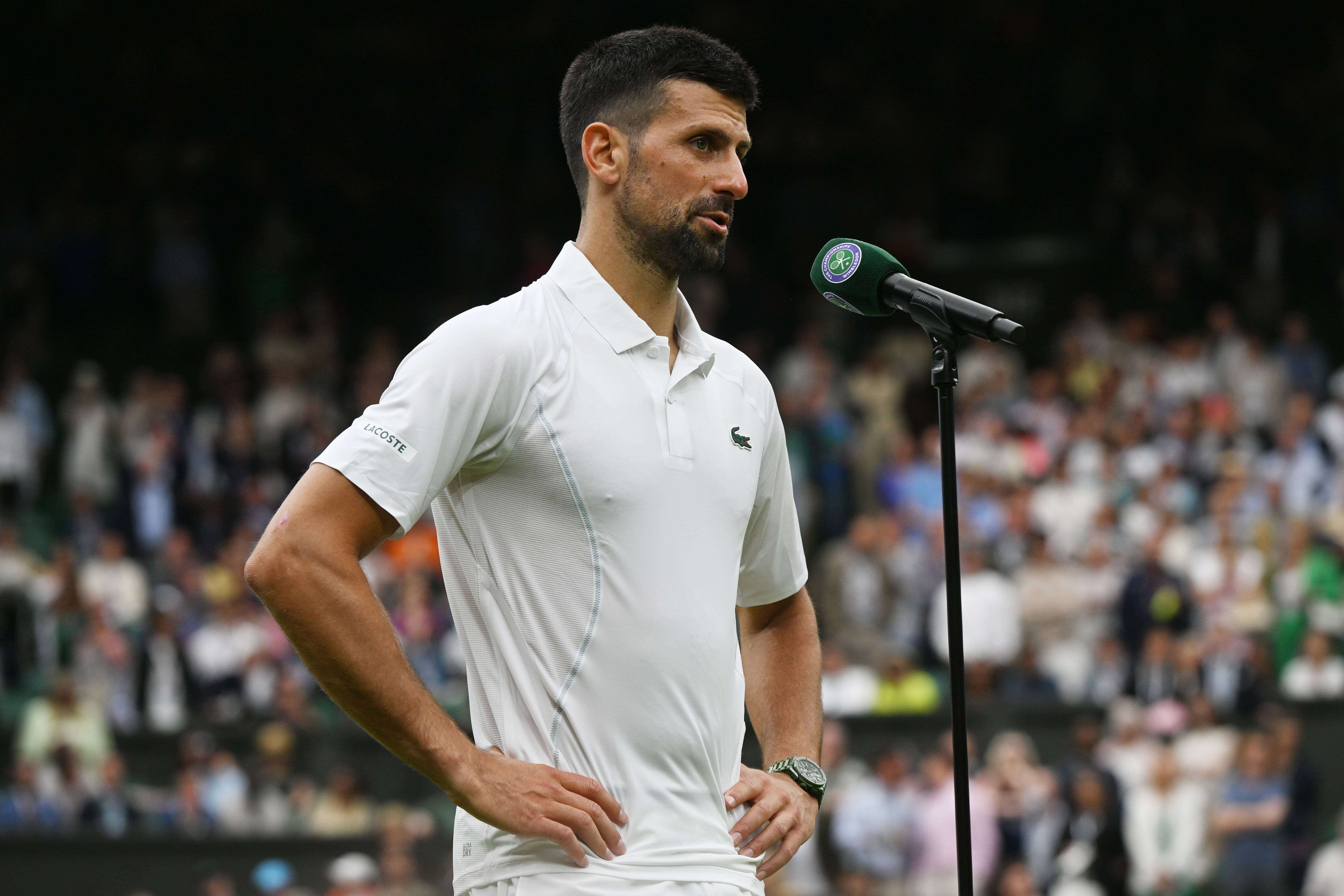 Djokovic hablando tras su victoria en Wimbledon (Cordon Press)