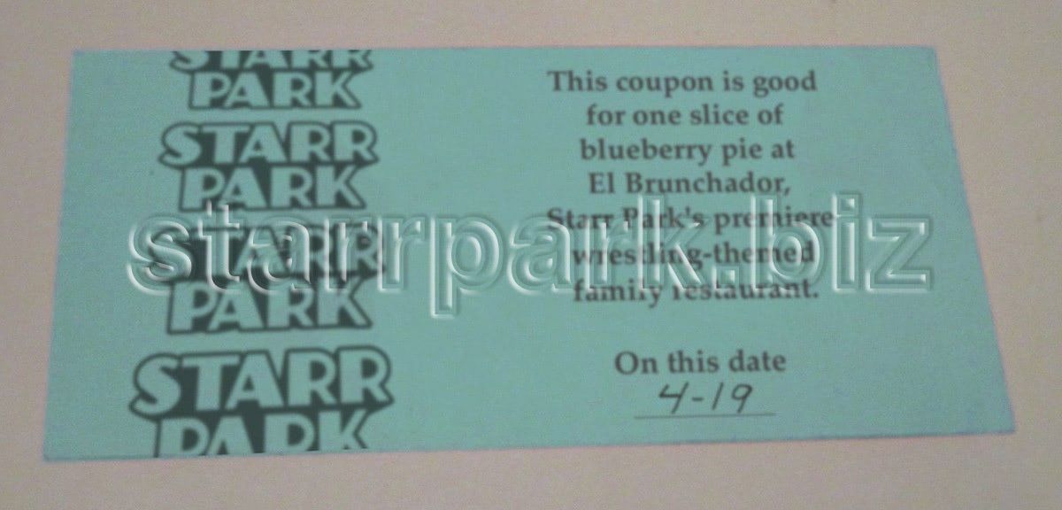 Tarjeta del restaurante del Starr Park