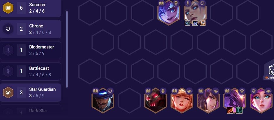 La composición de 6 hechiceros en el set 3.5 de TFT