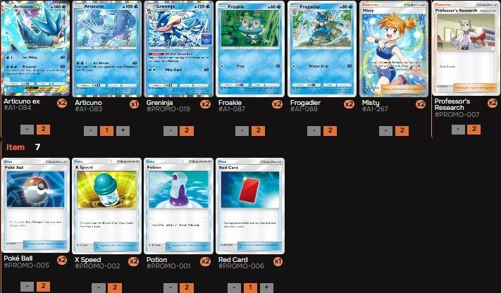 Greninja le quita el puesto a Starmie en los mazos de agua.