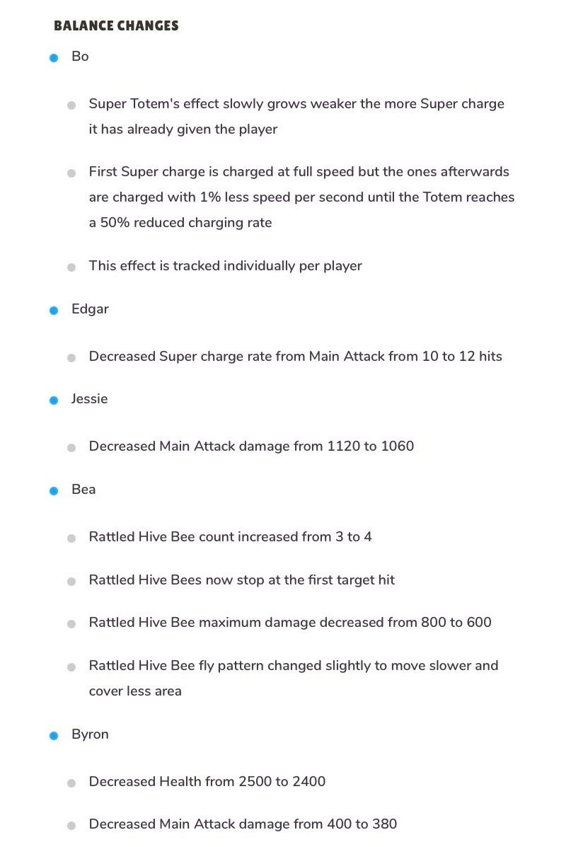 El cambio de balance sorpresa de Brawl Stars