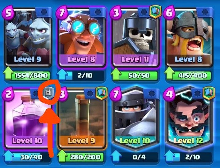 El candado en las maestrías de Clash Royale