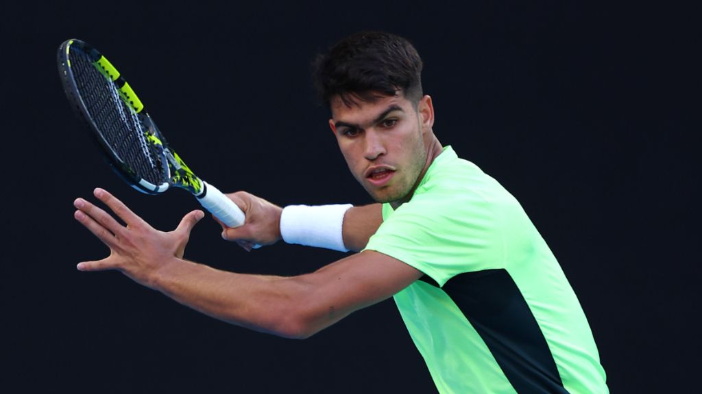  Carlos Alcaraz en su parte contra Álex de Miñaur. (Fuente: @AustralianOpen)