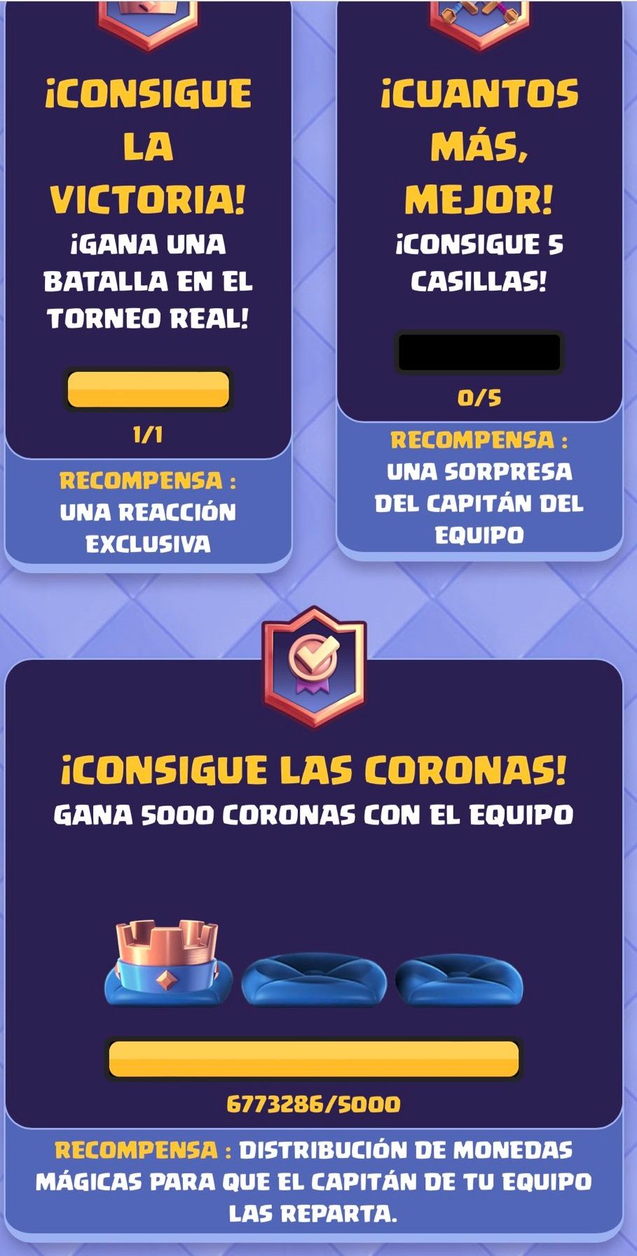 Las recompensas en The Royale Crown Down