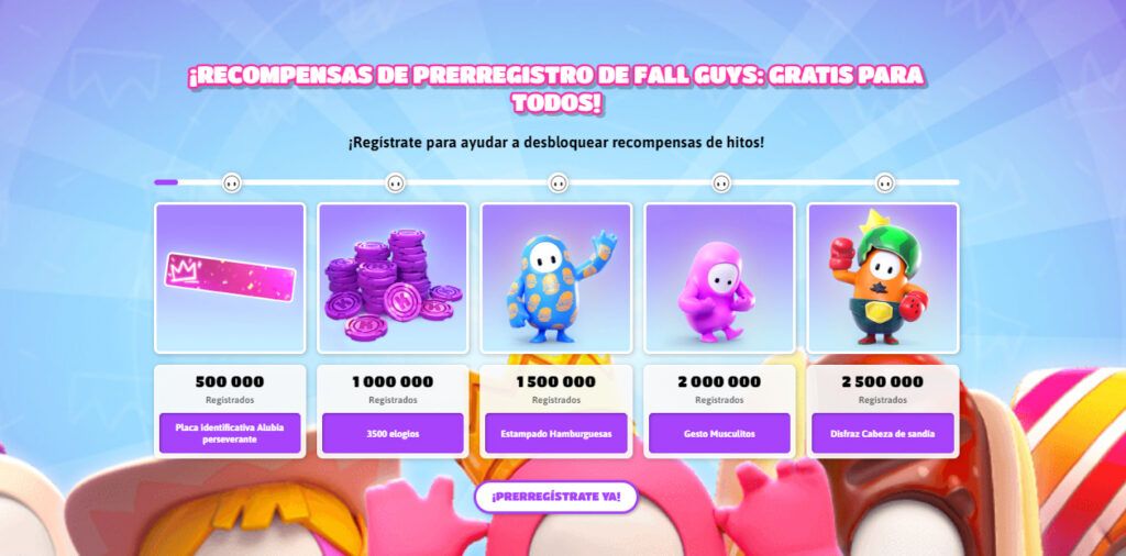 Fall guys recompensas pre-registro