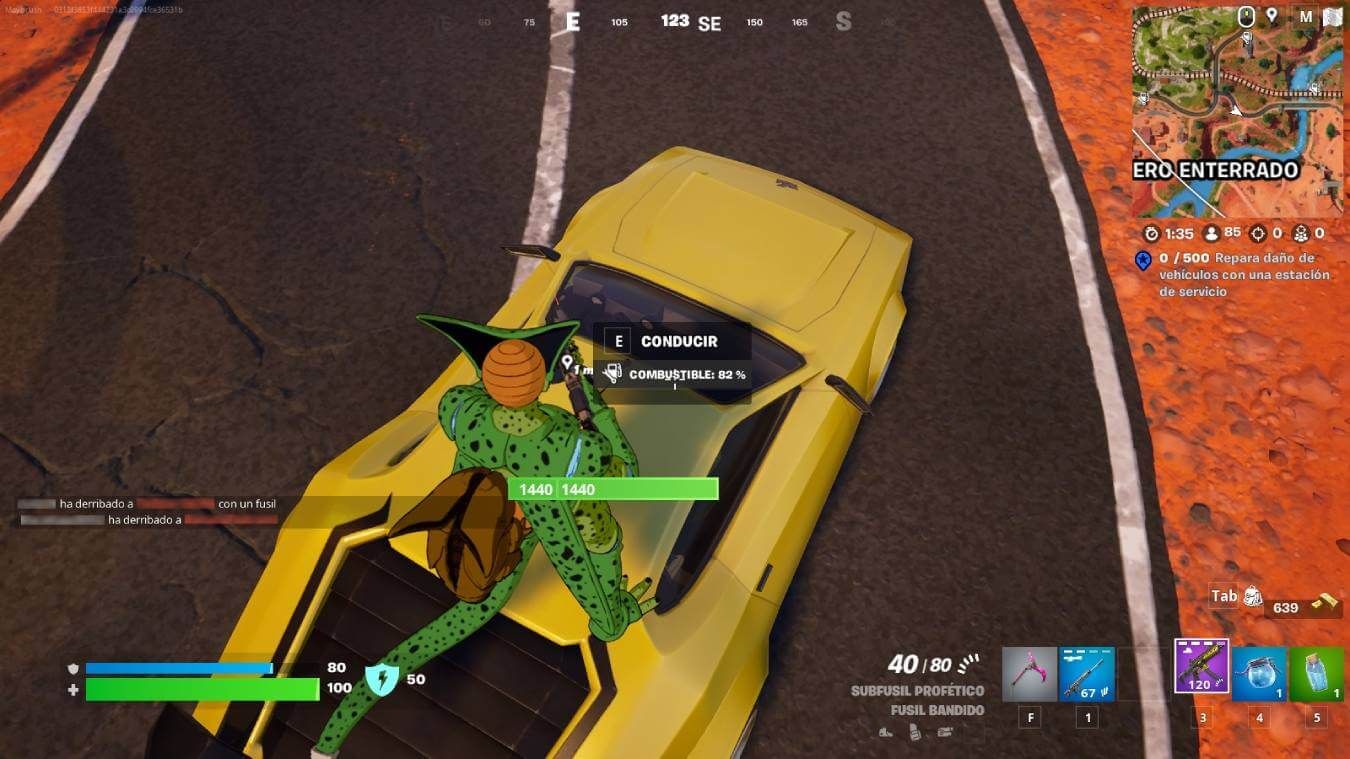 Entrar a un vehículo por el techo en Fortnite