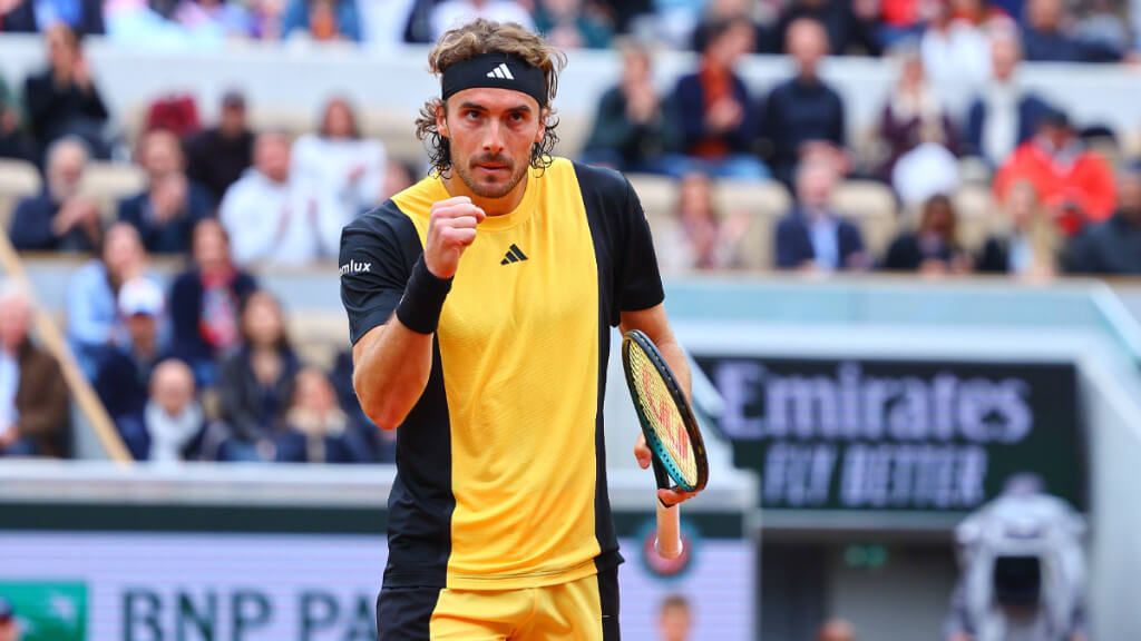  Stefanos Tsitsipas celebra un punto (foto: Cordon Press).