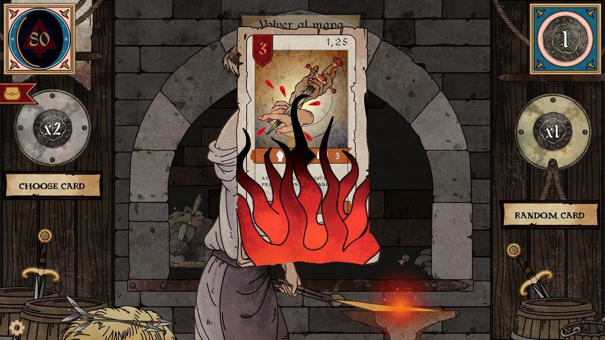  El potenciador de cartas durante la run.