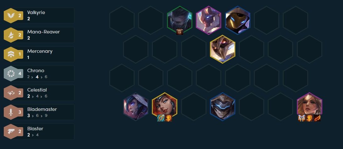 La composición de Kayle con cronos, en TFT