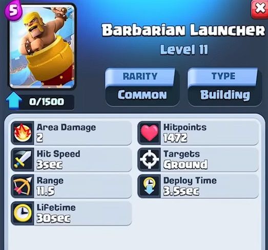 El lanzabárbaros de Clash Royale