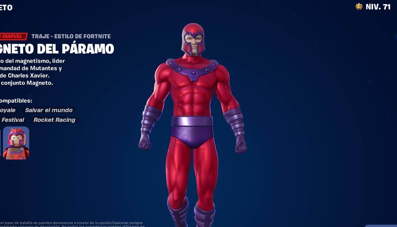  La skin de Magneto en Fortnite