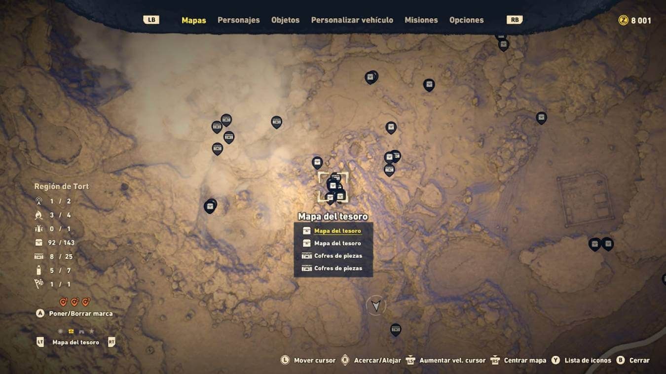  Todos los tesoros de la región de Tort en Sand Land