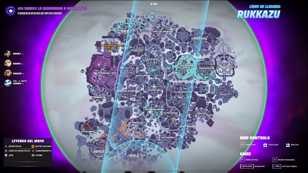  El mapa de Supervive, tras la exotormenta.